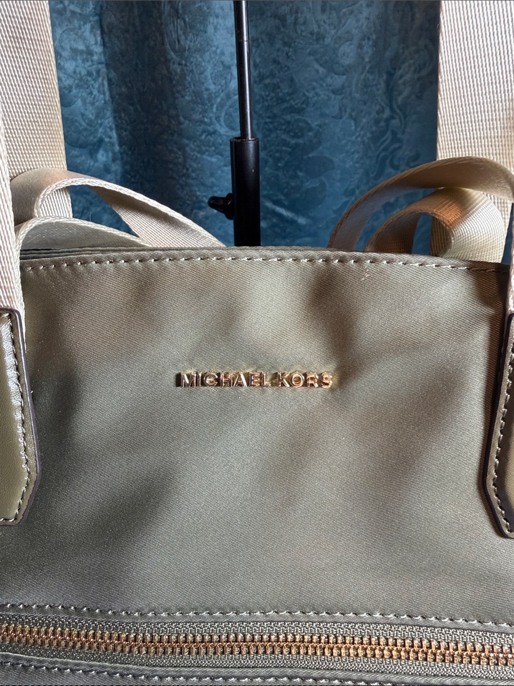 Michael Kors Olive Nylon Tote with Gold Hardware - Picture 2 of 16